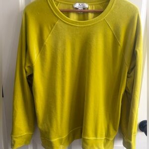 Like new XL Magaschoni citron chartreuse Crewneck super soft velour sweatshirt